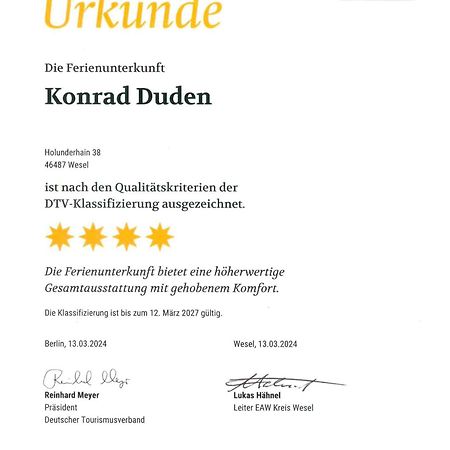 Ferienwohnung Konrad Duden Wesel  Kültér fotó